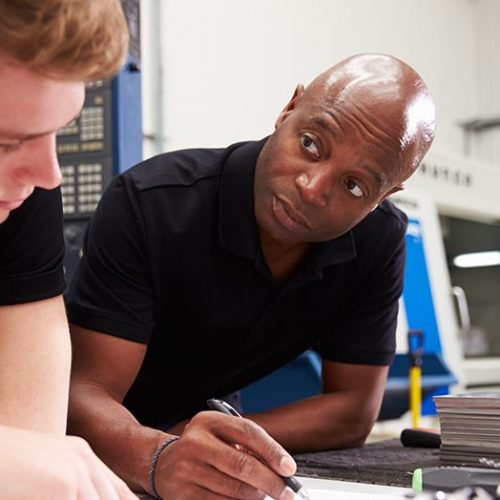 Apprentice undergoing end point assessment